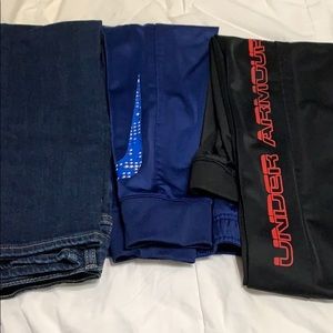 Bundle of 3 boys pants Nike Under Armour Sonoma 7
